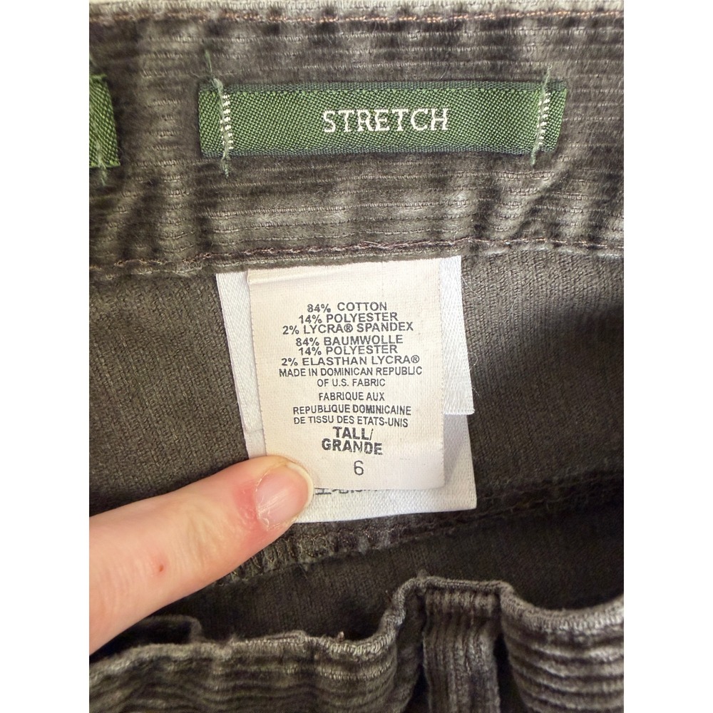 Eddie Bauer Women Brown Corduroy Stretch Straight Leg Pants Size 6 Tall Academia - Picture 4 of 12